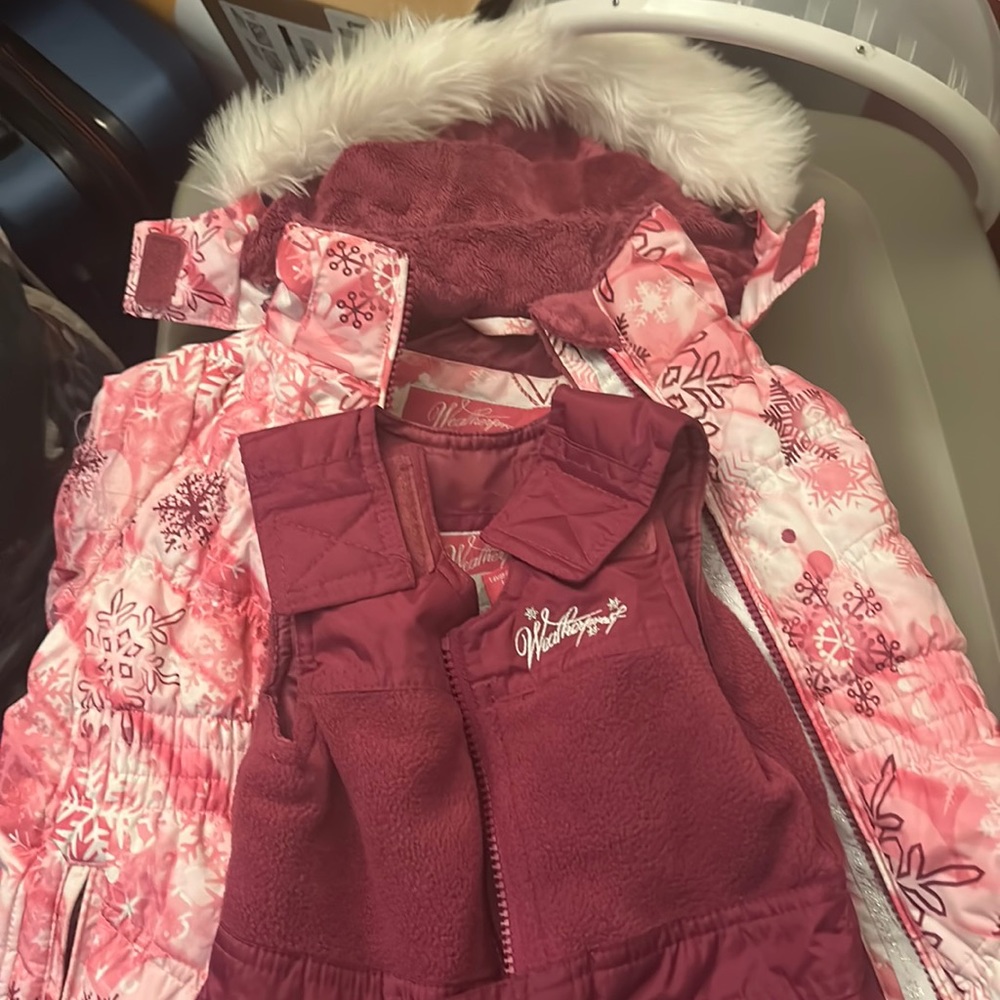 Girls two piece snowsuit.